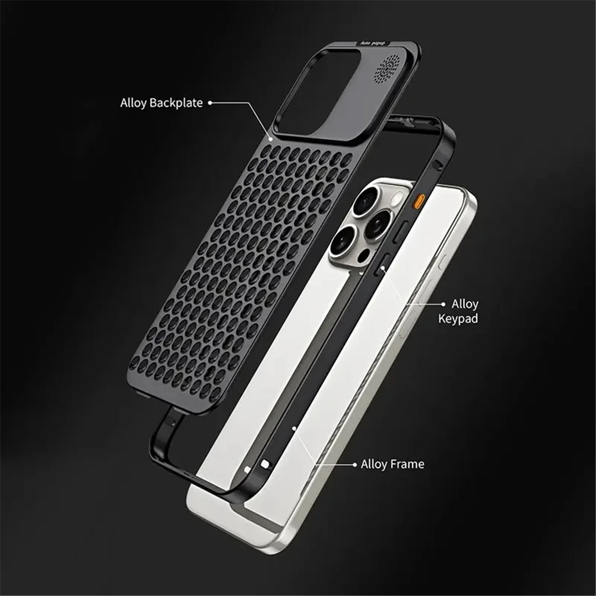 Detachable Aluminum Heat Dissipation Case For iPhone 13 12 14 15 Pro Max 15 Plus Metal Hollow Aroma Diffuser Cooling Phone Cover