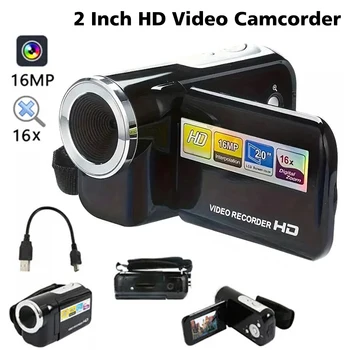 Videocamera digitale 1080P 16MP Videocamera con schermo ruotabile da 2,4 pollici Videoregistratore HD con zoom 16X