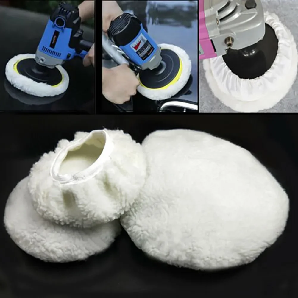 연마 보넷 버퍼 패드, 부드러운 흰색 울 보넷 패드, 5 - 6 인치 자동차 광택기 왁싱 청소용, 10 개