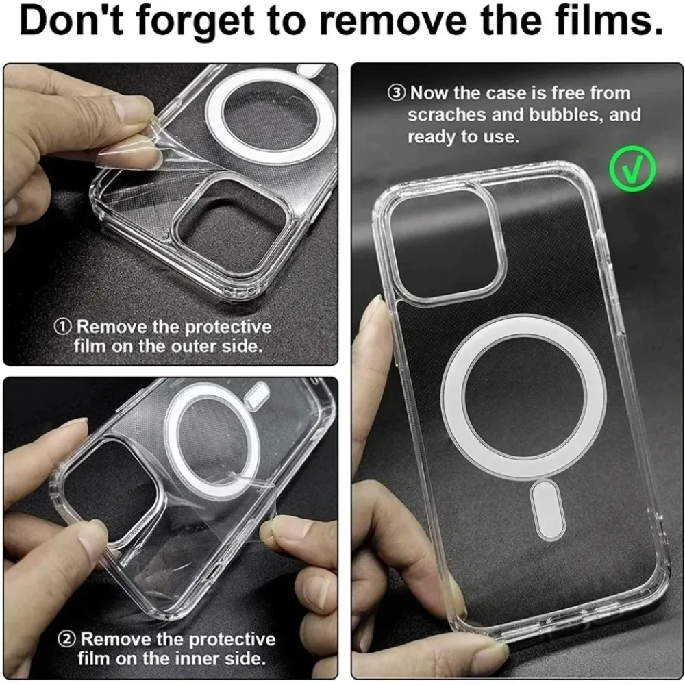 Transparent Original Magnetic Phone Case for iPhone 17 16 15 14 Plus 13 12 mini 11 Pro XS Max XR for Magsafe Acrylic Clear Cover 3