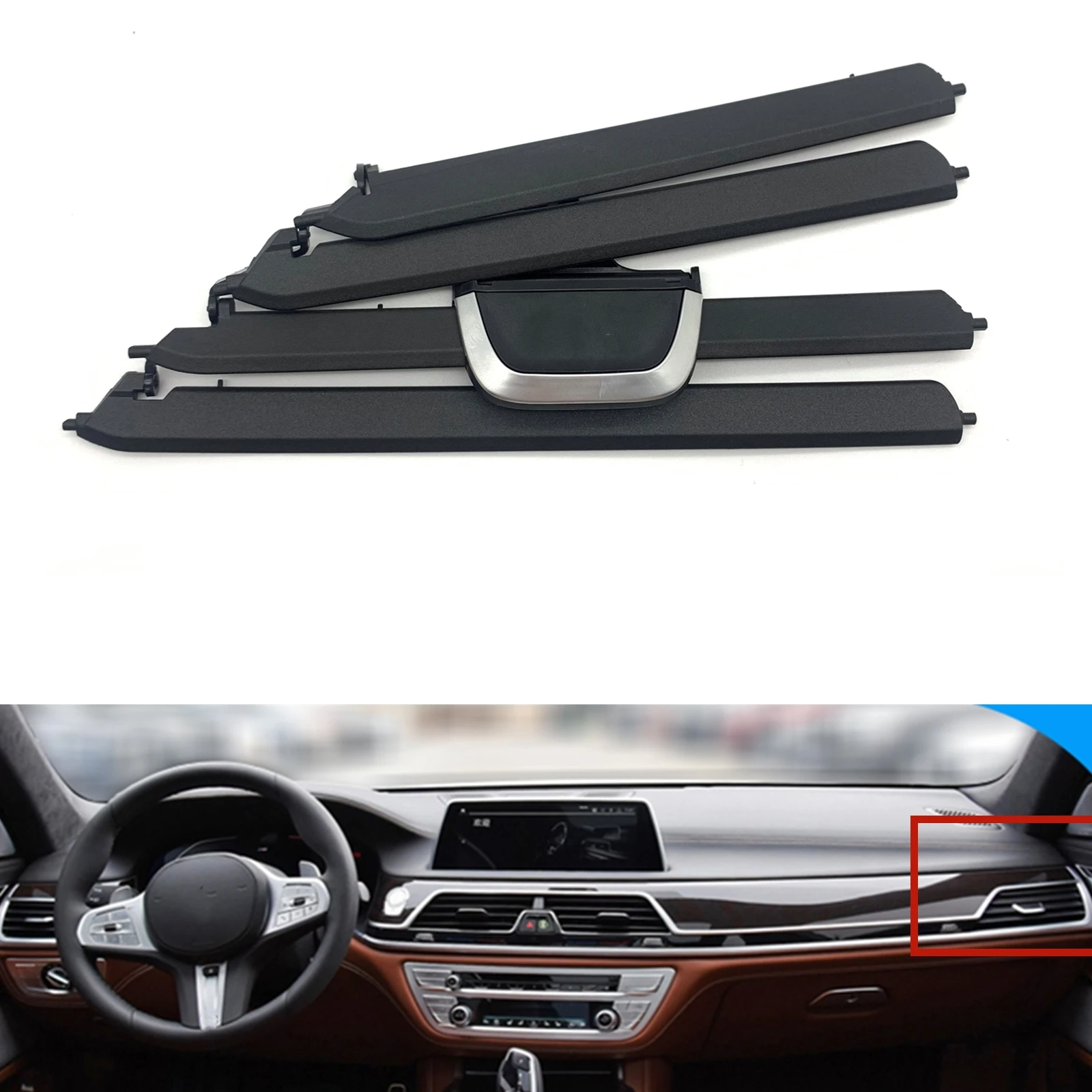 

Right Side A/C Air Vent Grille Outlet Trim Clips Mesh Repair Kit For BMW 7 Series G11 G12 2016-2022