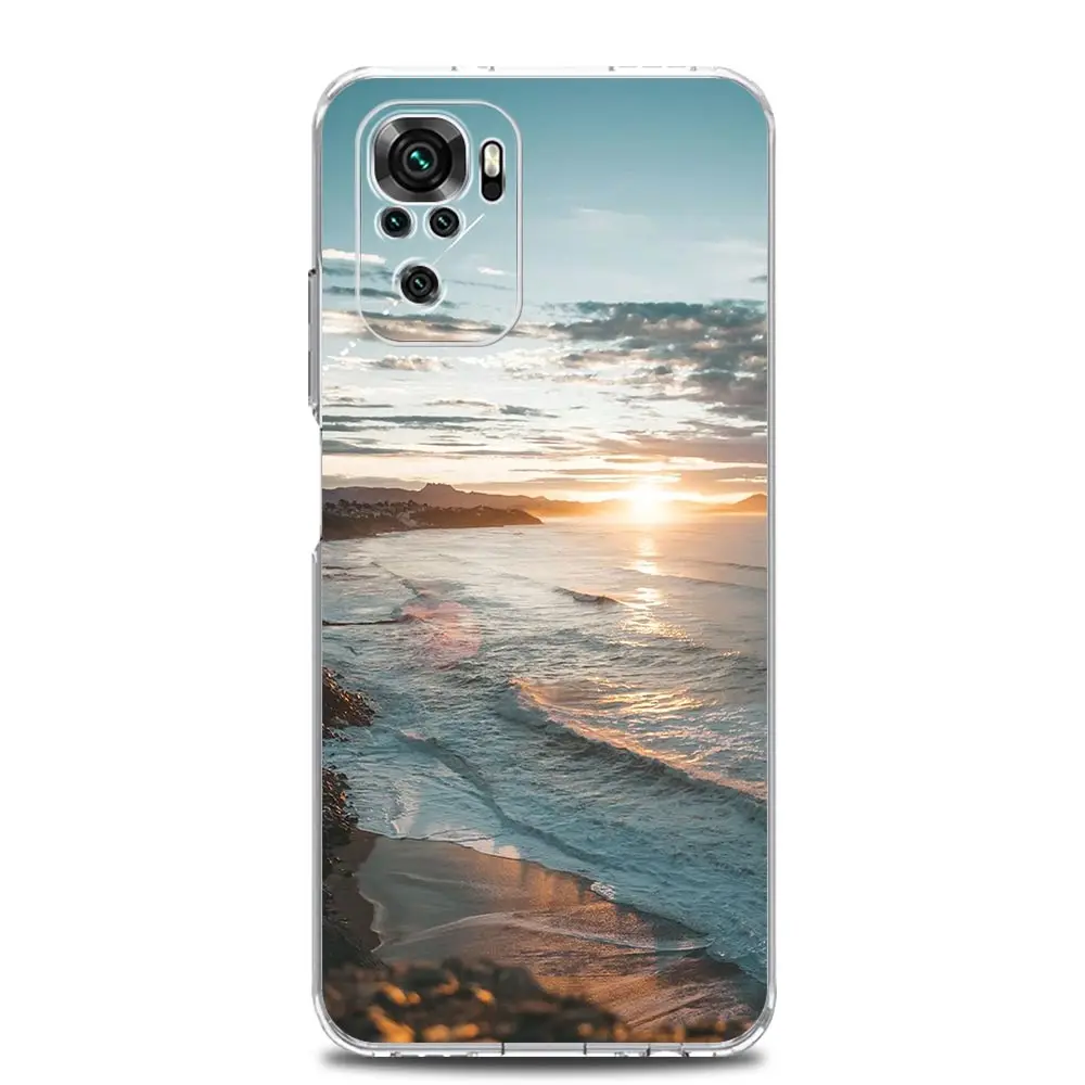 Sea Blue Sky Beach Clear Phone Case – Soft Silicone Back Cover