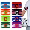1-10pcs Kids Adults Football Captain Armband Soccer Arm Band Football Match Captain Group Armband Team Leader C Word Arm Sleeve 2
