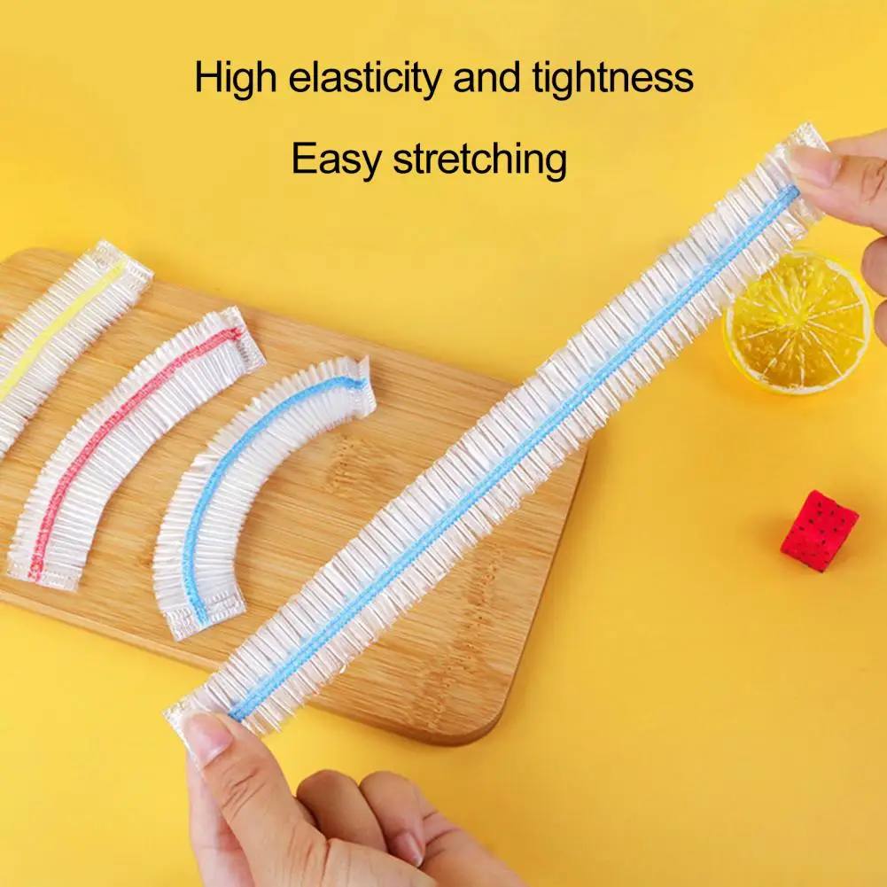 Plastic Wrap Set for Food Preservation Elastic Rim Adjustable Food Wrap 100pcs Elastic Plastic for Bowls Fruit