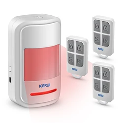 Wireless PIR Motion Sensor Detector Alarm with Sound Alert and Remote Control for Security and Emergency Assistance (1 Sensor  3 Remote)