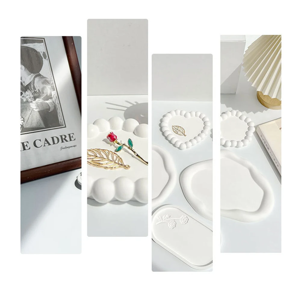 Solid color aromatherapy candle tray coaster irregular Flower Pot Base shooting props jewelry storage tray Home Decor candle tray coaster