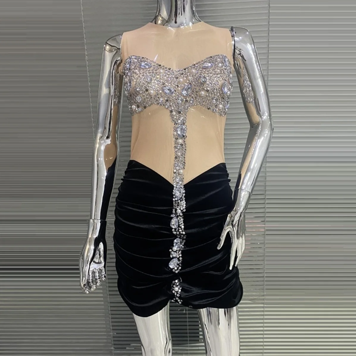 

Блестящее бархатное платье разы с блестками, вечерний костюм для празднования свадьбы, женское платье для танцев на день рождения, певицы