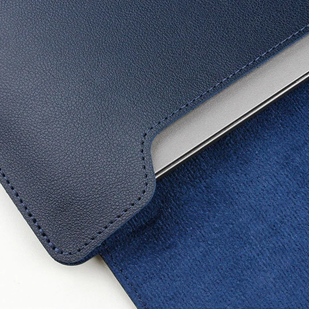 Custom Name Leather 14 Inch Laptop Bag Set Large Capacity Mouse Usb Storage Bag