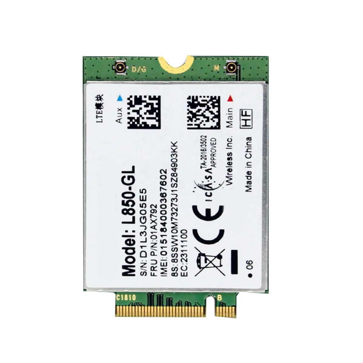 

Wi-Fi-карта L850 GL 01AX792, модуль NGFF M.2 для Lenovo ThinkPad T580 X280 L580 T480S T480 P52S