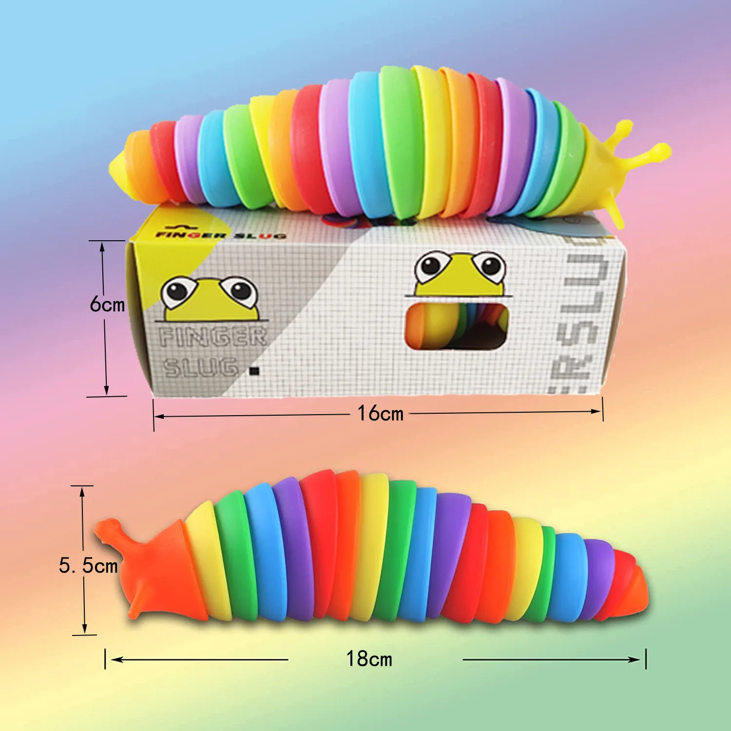 18cm Fidget Slug Decompression Toy Cute Caterpillar Shape Decompressor Office Table Toy Sensory Toy for Children and Adults 6