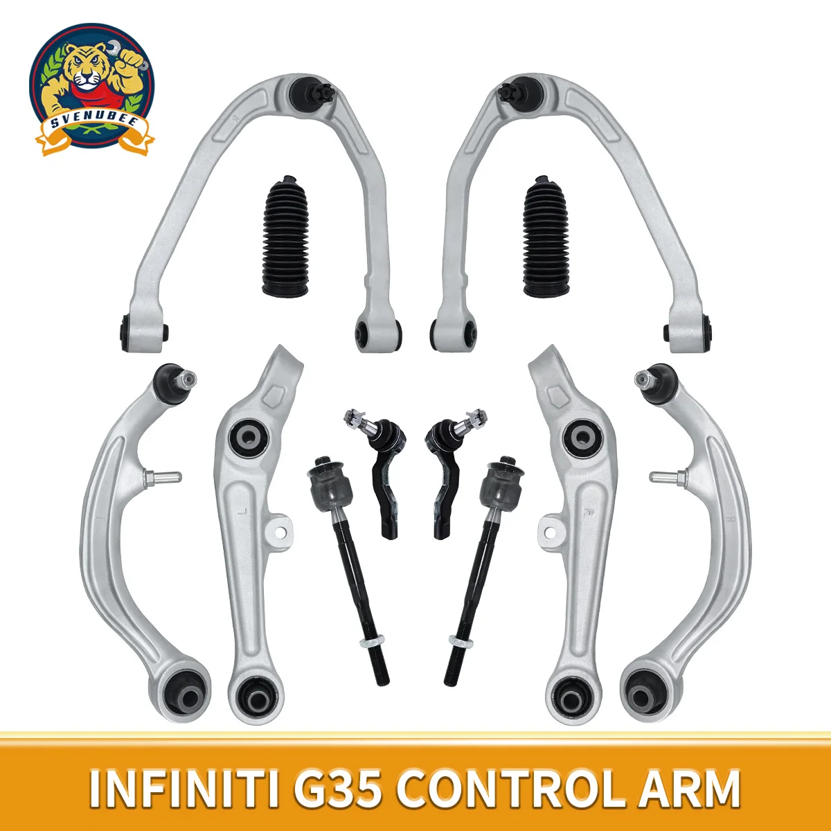 

Svenubee 12pcs Front Lower Control Arms Tie Rod Boots Kit for Infiniti G35 Nissan 350Z 2003 2004 2005 2006 2007 2008 2009