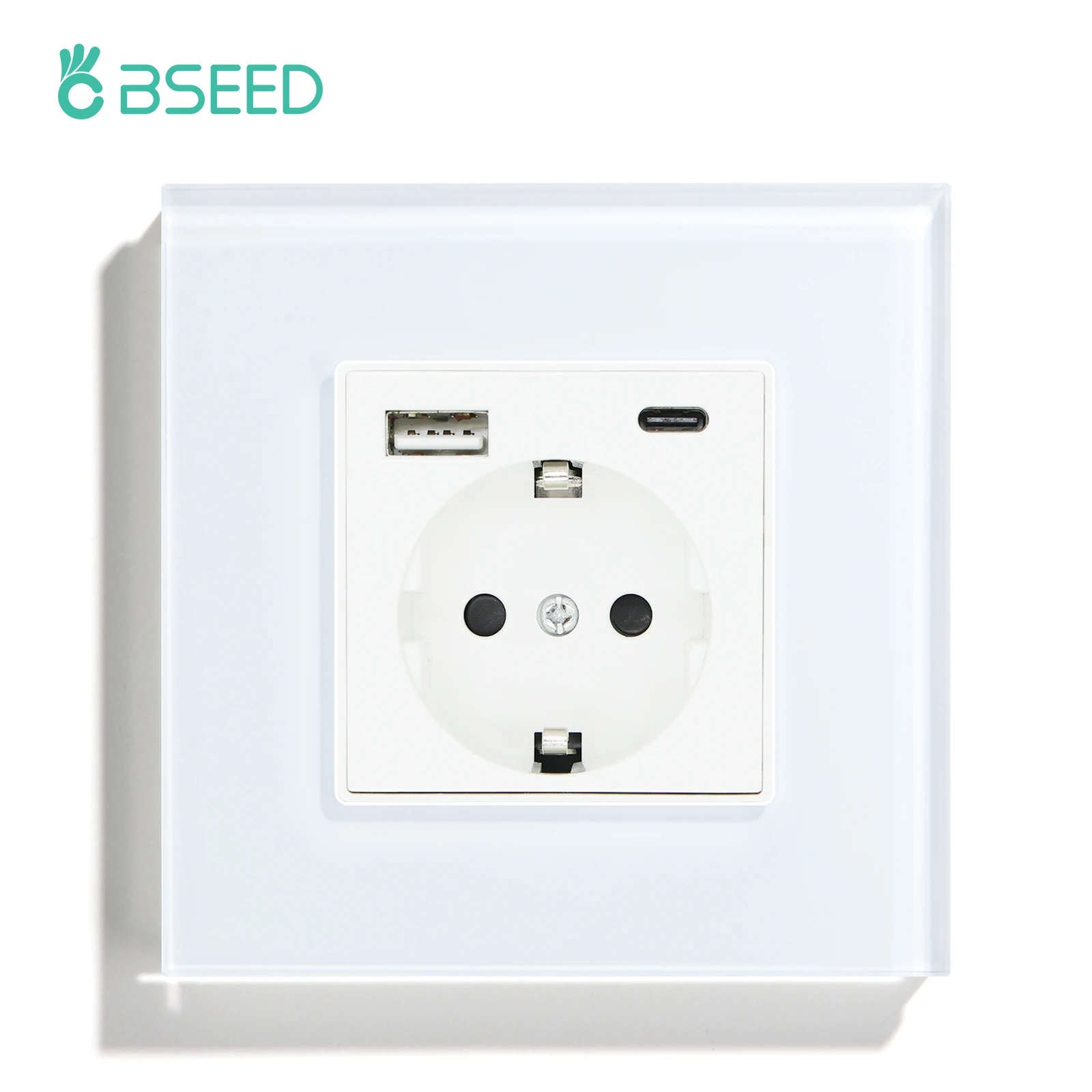 Настенная розетка BSEED стандарта ЕС с зарядным портом USB А для дома спальни