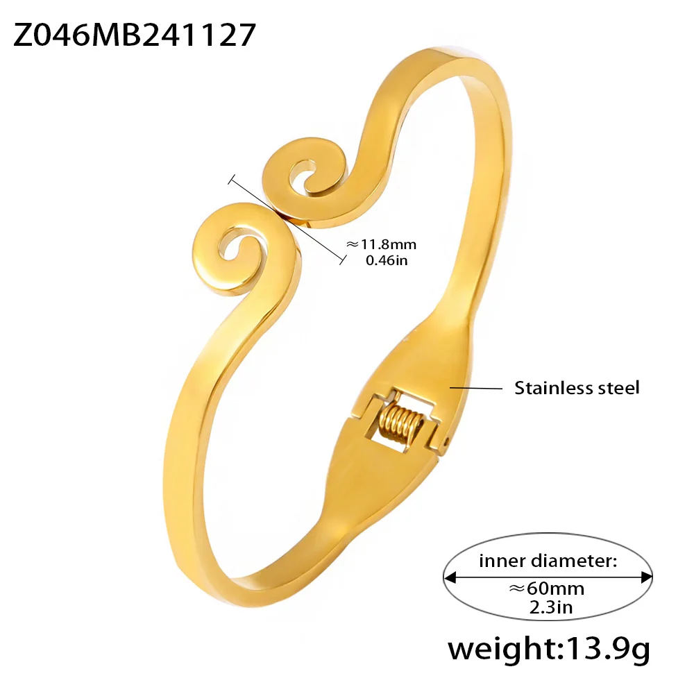 Wukong Gold Plated Bangle Bracelet For Women Stainless Steel Ethnic Waterproof Luxury Charm Couple Jewelry Gift 6