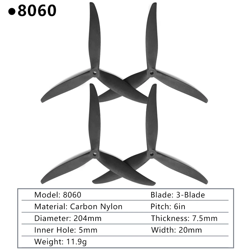 2PAIRS GEMFAN Drone Propeller Cinelifter 3 Blade Props - CW/CCW 7035 7037 8040 8060 9045 1050 Efficient 3-Blades For RC FPV Drone 14