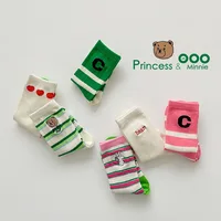 Children Socks Girls Spring Autumn Calf Socks Letter Striped Pattern Sports Socks Kids Socks Baby Boys Cotton Socks 2