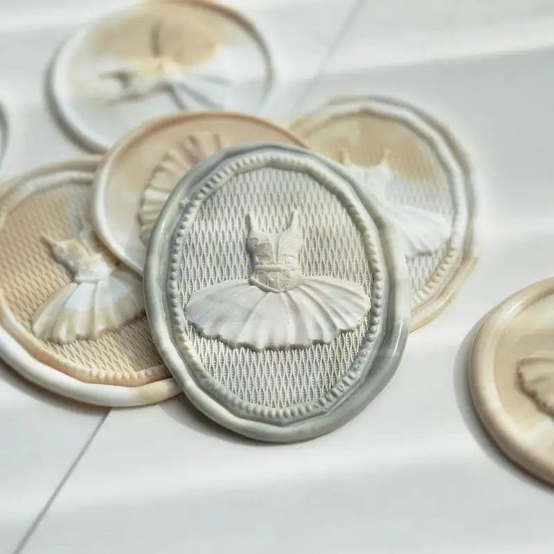 New Wax Seal Stamp Ballet Dress Embossed Seal Stamp Copper Head 3d Relief Brass Head Envelope Scrapbook Scrapbook Toy