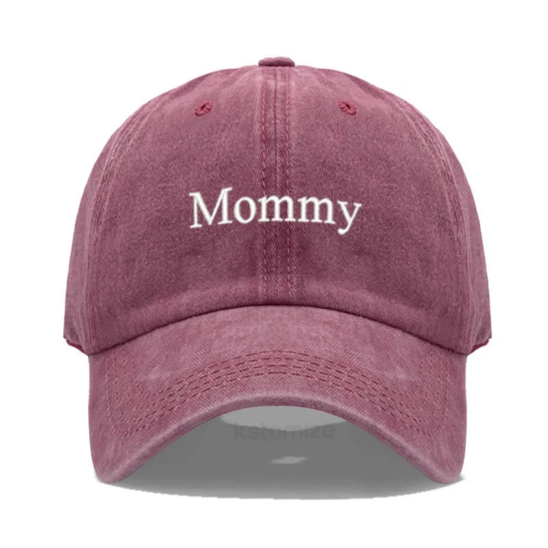 Vintage Washed Cotton Baseball Cap For Women Mommy Embroidery Mom Hat Mother's Day Birthday Gift Wholesale Dropshipping 3
