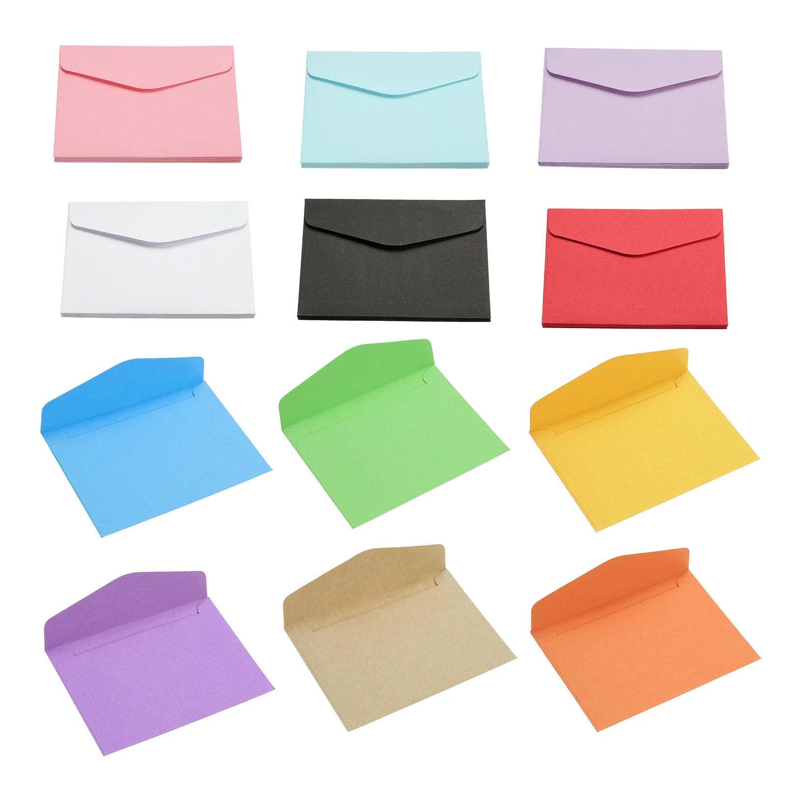 60Pcs 115x82mm Colorful Blank Mini Paper Envelopes Wedding Party Invitation Greeting Cards Gift Cover New Year Greeting Envelope 50pcs mini colored envelope thick cardboard small foldable diy pearl paper envelopes self locking buckle letter gift card cover