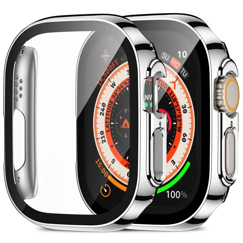 Premium Tempered Glass Screen Protector for Apple Watch with Protective Case - Ultra Durable, Crystal Clear Cover