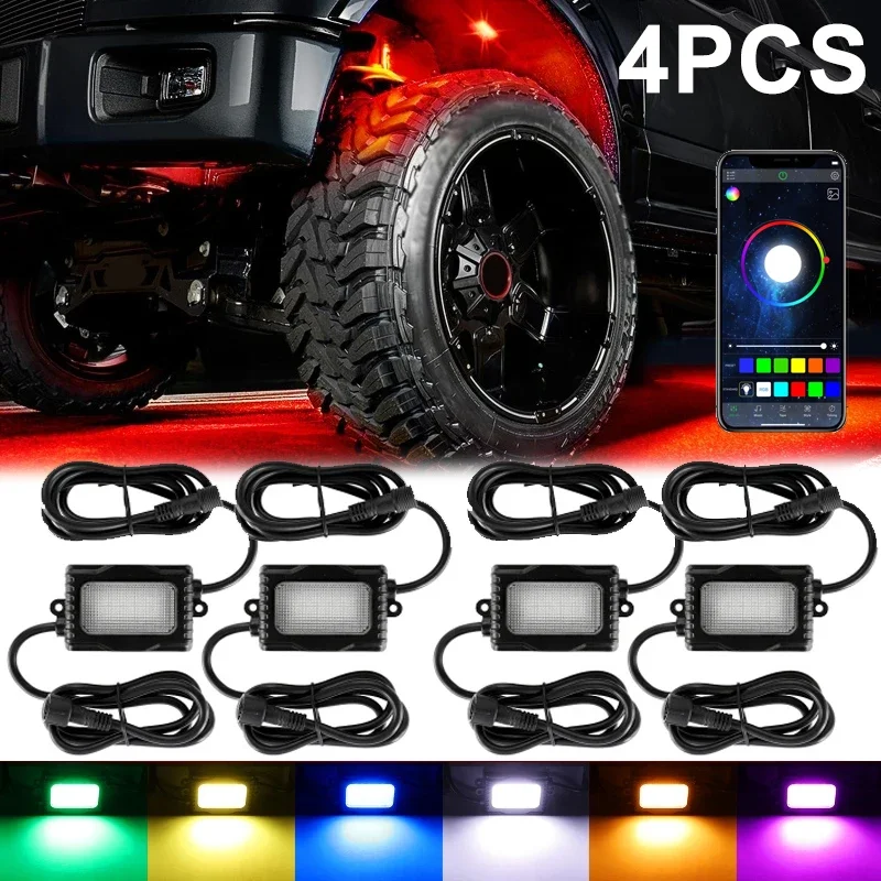 

4/8pcs RGB Chassis Light LED Underbody Atmosphere Light for Car SUV Off-Road Truck (App Remote Control)