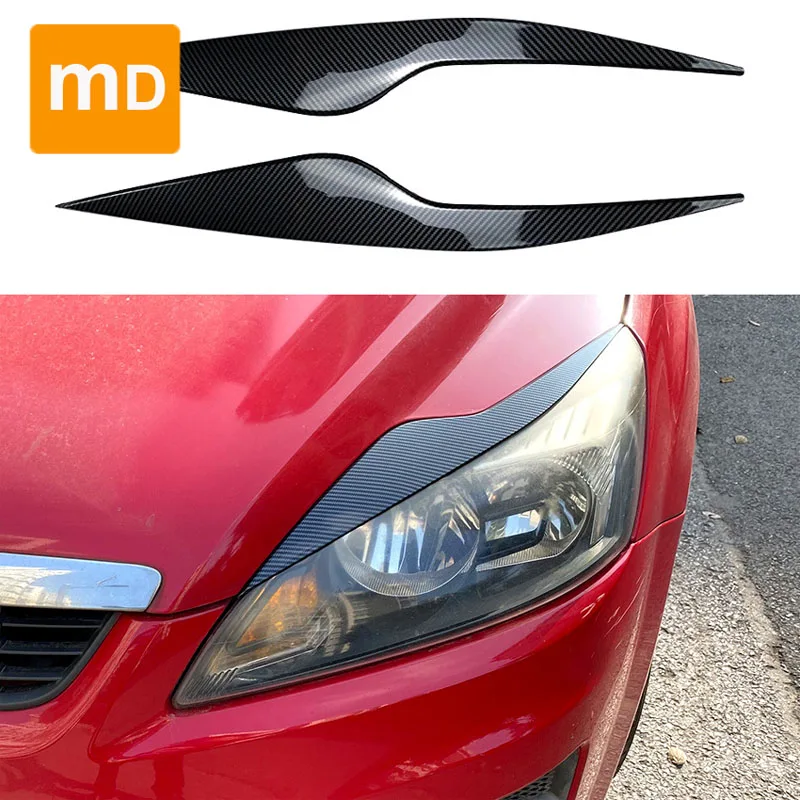 

Для Ford Focus MK2.5 2008-2011 глянцевая черная фара, веко, бровь, автомобильная передняя фара, лампа для модификации крышки