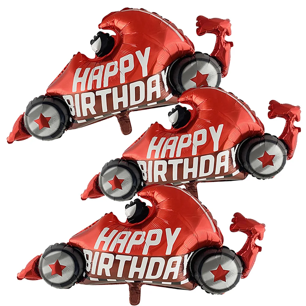 

10 Pcs/Set Race Car Happy Birthday Baby Shower Foil Balloons Letter Printed Red Big Car Balloon Kids Birthday Cute 108x54cm