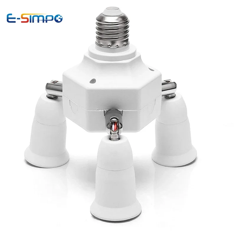 

1pc E27 3+1/6+1 Heads Adjustable Socket Base Splitter Bulb Holder Adapter Converter Socket Lamp Base led lamp socket