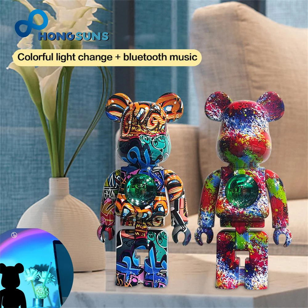 bathroom night light Home Decoration Bearbrick LED night light New Year's Gift star projection light bluetooth audio Tide Play Model Games Kids Toys night lights for adults