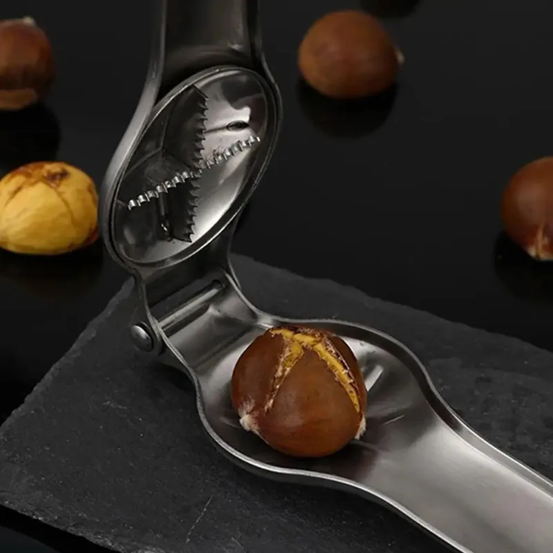 Stainless Steel Chestnut Clip Walnut Pliers for Bottle Opening and Shell Peeling Kitchen Tool, Two in One Multifunctional