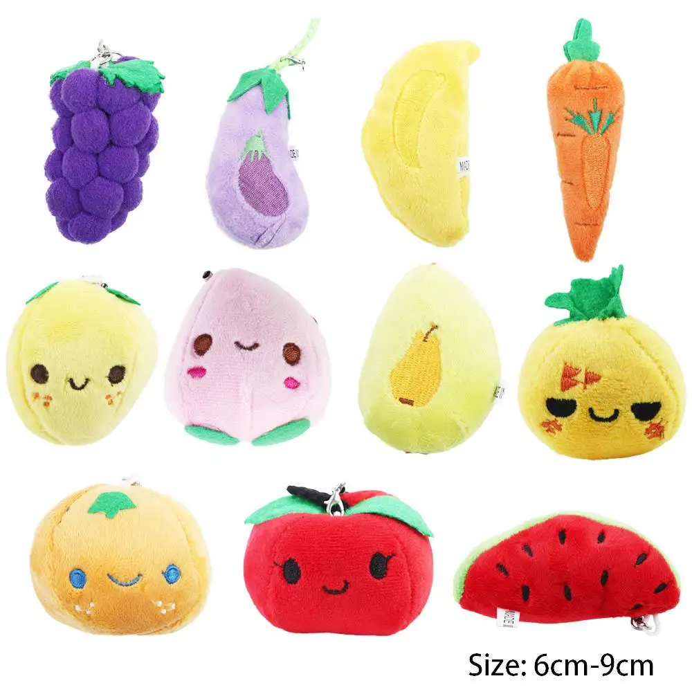Gift Cute  Pendant Key Holder 6cm Stuffed Key Rings Fruit    Keychain Fruit  Vegetable