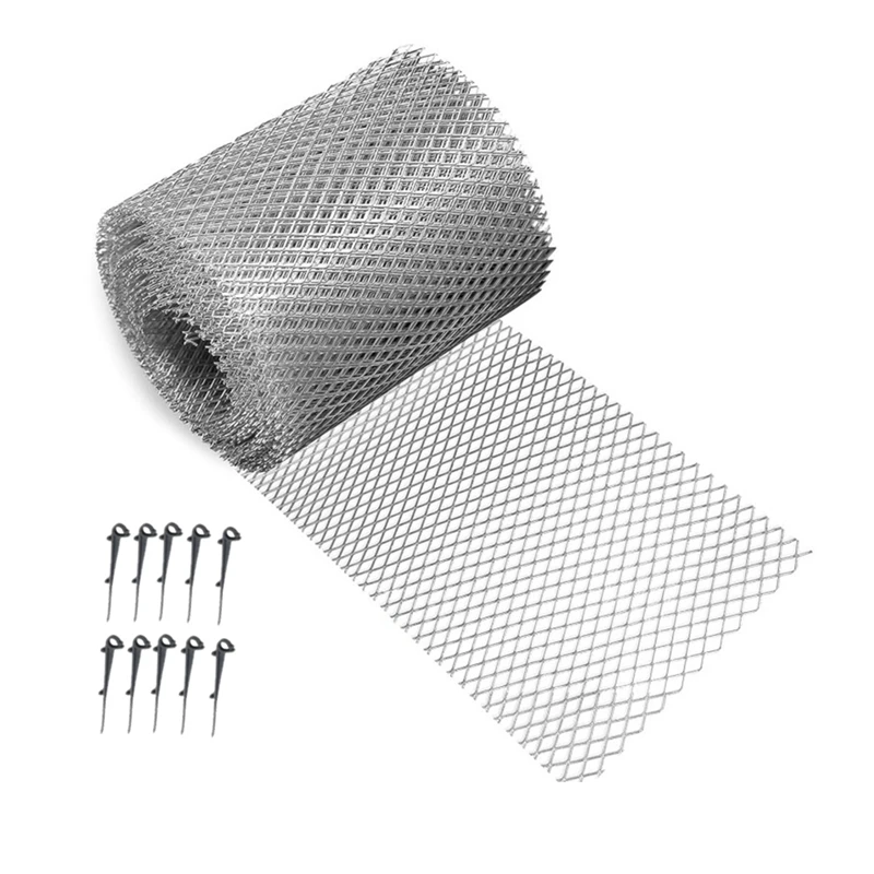 X18A-Gutter Guard Mesh Filter Gutter Cover DIY Gutter Screen Protection Netting Roll With 10 Fixed Cable Tie For Leaves