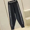 Loose Fit Black Knitted Harem Pants for Women with Diamond Rhinestone Decoration Elastic Waistband Sweatpants Cropped Pants 6