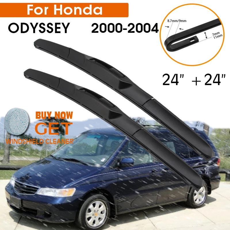 

Car Wiper For Honda ODYSSEY 2000-2004 Windshield Rubber Silicon Refill Front Window Wiper 24"+24" LHD RHD Auto Accessories