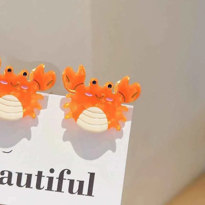 8/6/4Pcs Acetate Ocean Animal Hair Clips Summer Beach Non-Slip Hair Claws Crab Starfish Whale Hair Accessories for Women Girl