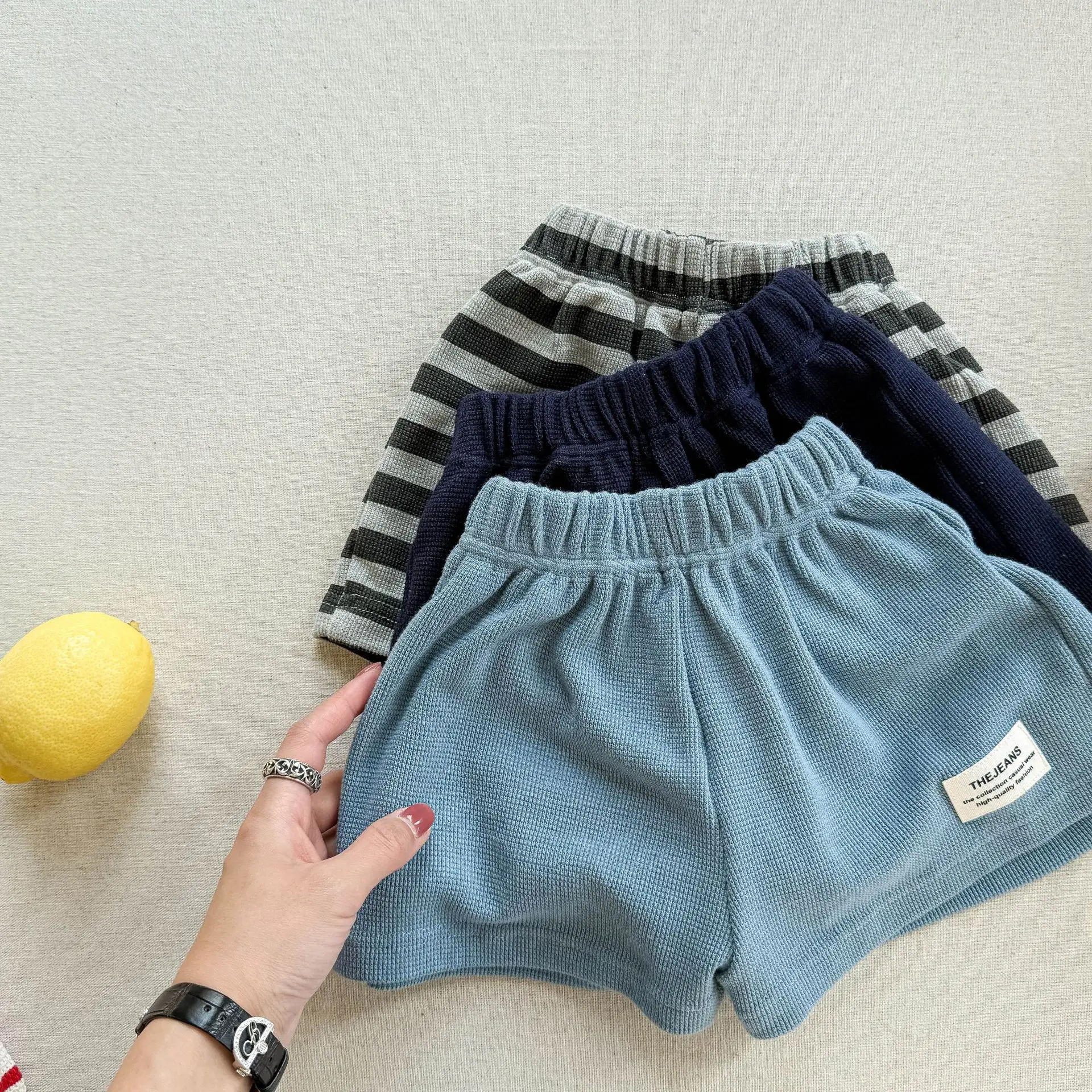 deer jonmi New Summer Baby Boys Casual Sports Shorts Striped Elastic Korean Style Children Shorts
