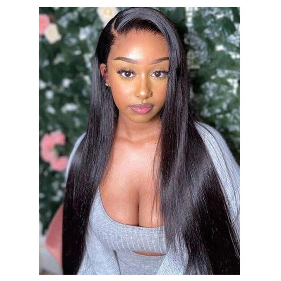 Brazilian Straight Lace Wig 13x4 Lace Front Human Hair Wigs Preplucked 4x4 Closure Wig 150% Density Remy Hair