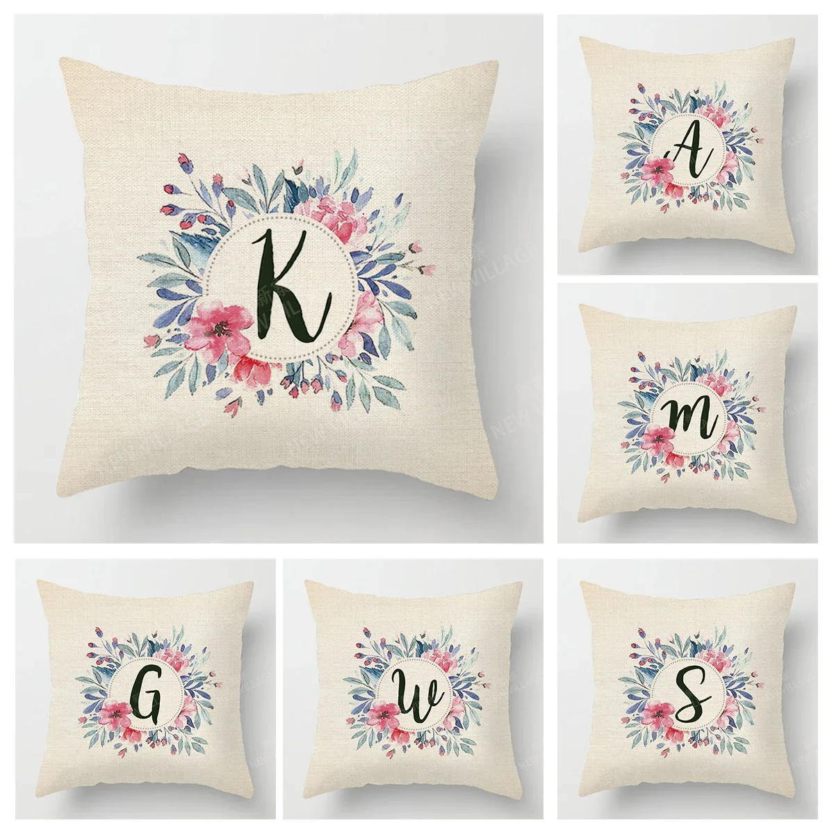 

Home living room fashion letter decoration cushion covers linen throw pillow covers45*45 pillowcase 40x40cm 50x50 45x45