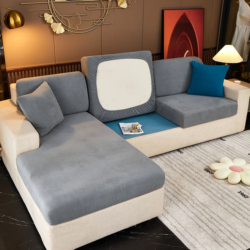 Набор плюшевых чехлов для дивана из ягненка бархатный эластичный Чехол мебели в