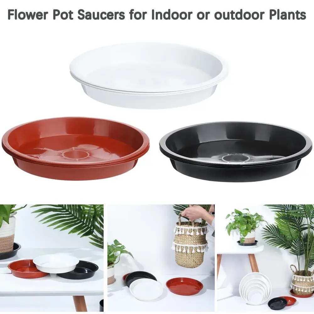 3Pcs Plant Saucer 4/6/7/8/10inch Drip Trays Plastic Tray Saucers Indoor Outdoor Garden Round Flower Pot