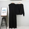 2024 New Fashionable Knitted Sweater Dress Set For Women Autumn Winter Stylish Sleeveless Long Sweater Dress Tops Two-piece Se 4