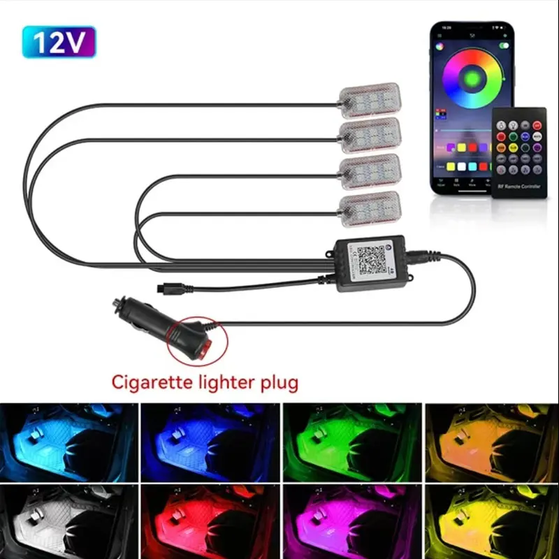 LED Car Lights LED Car Decorative Lights LED Atmosphere Lamp LED Strip Lights Car Interior Lamp Car Lights Led Bar Automotive Strip Universal Mood Foot Light Cigarette Lighter USB Decorative Atmosphere Lamp Signal Lamp