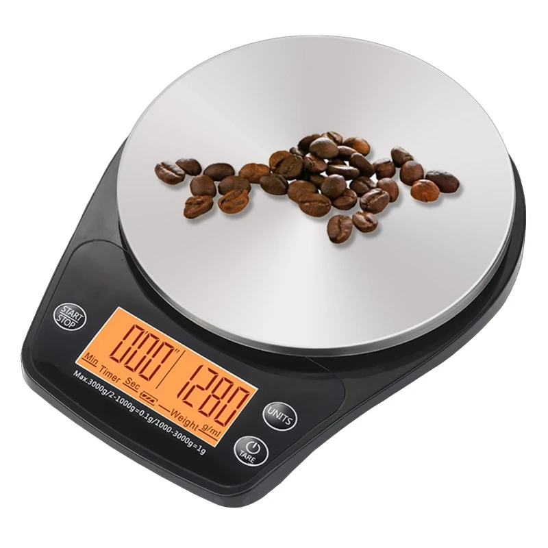 

0.1g/3kg Accuracy Scale with Tare Function Coffee Scale with Timer for Baking