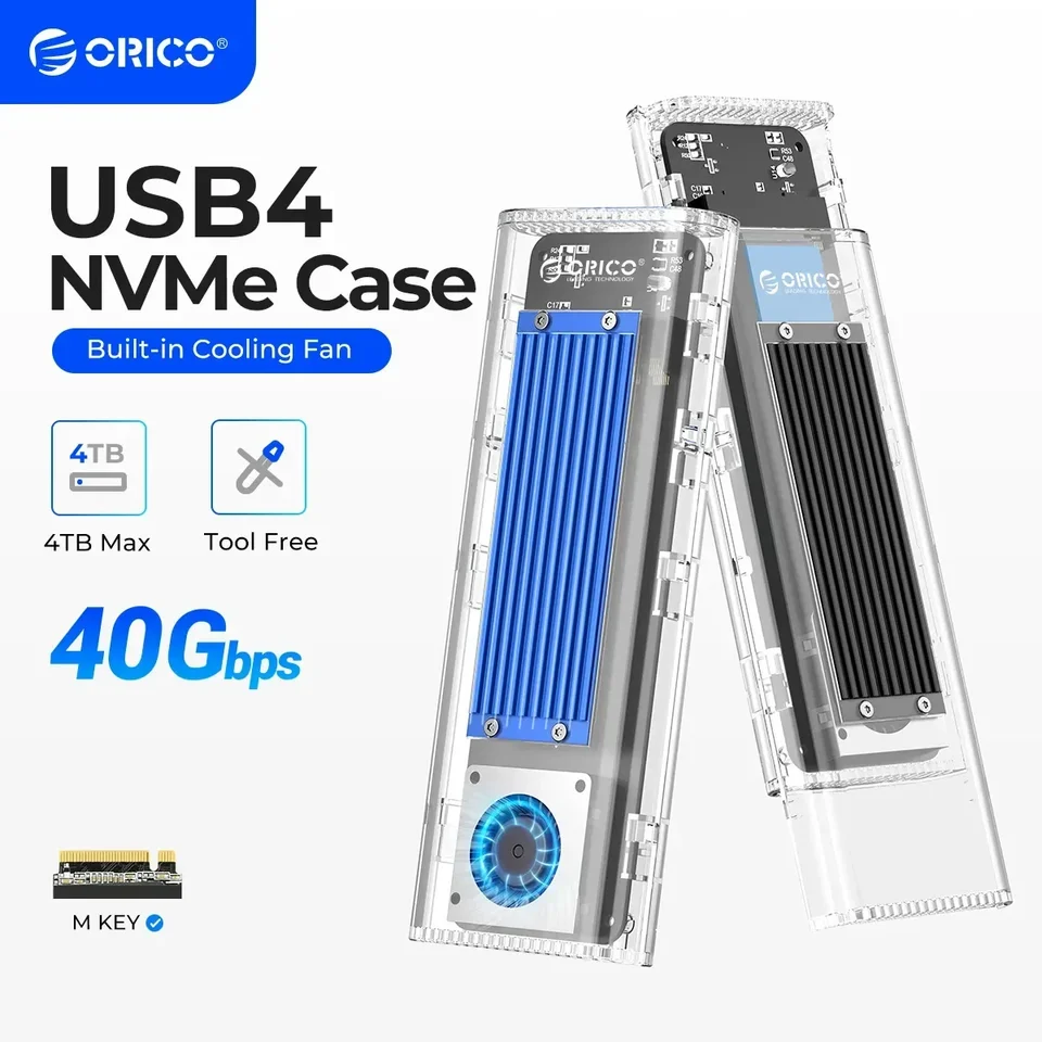 ORICO 40Gbps USB4 M.2 SSD Case with Cooling Fan M2 NVMe Case