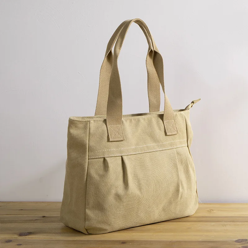 Women's Canvas Bag Casual Large Capacity Shoulder Bags for Female Simple Designer Travel Shopping Bag Ladies Handbag Women Totes