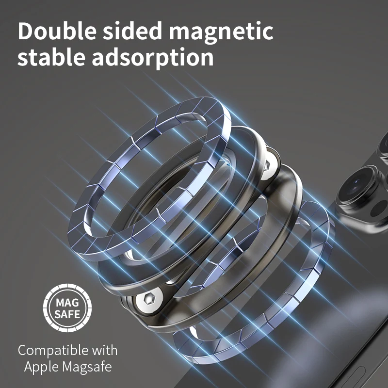 Dual Magnetic Phone Ring Holder with MagSafe Grip
