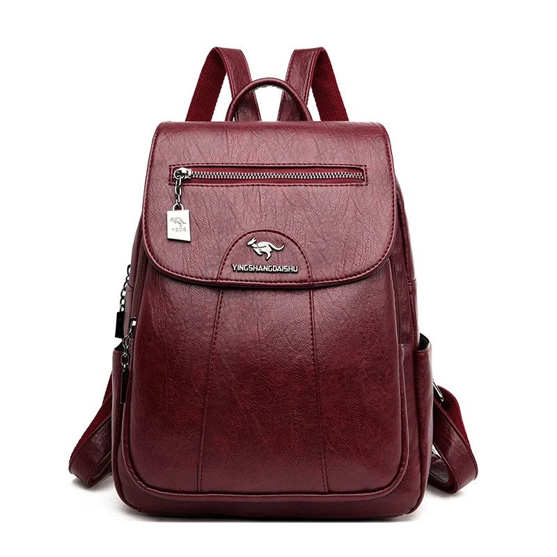 thumbnail image 1 of Mochila de cuero de alta calidad para mujer, mochila de viaje de gran capacidad, bolsos escolares de moda, mochilas de hombro para mujer, novedad de 2021, 1 of 5