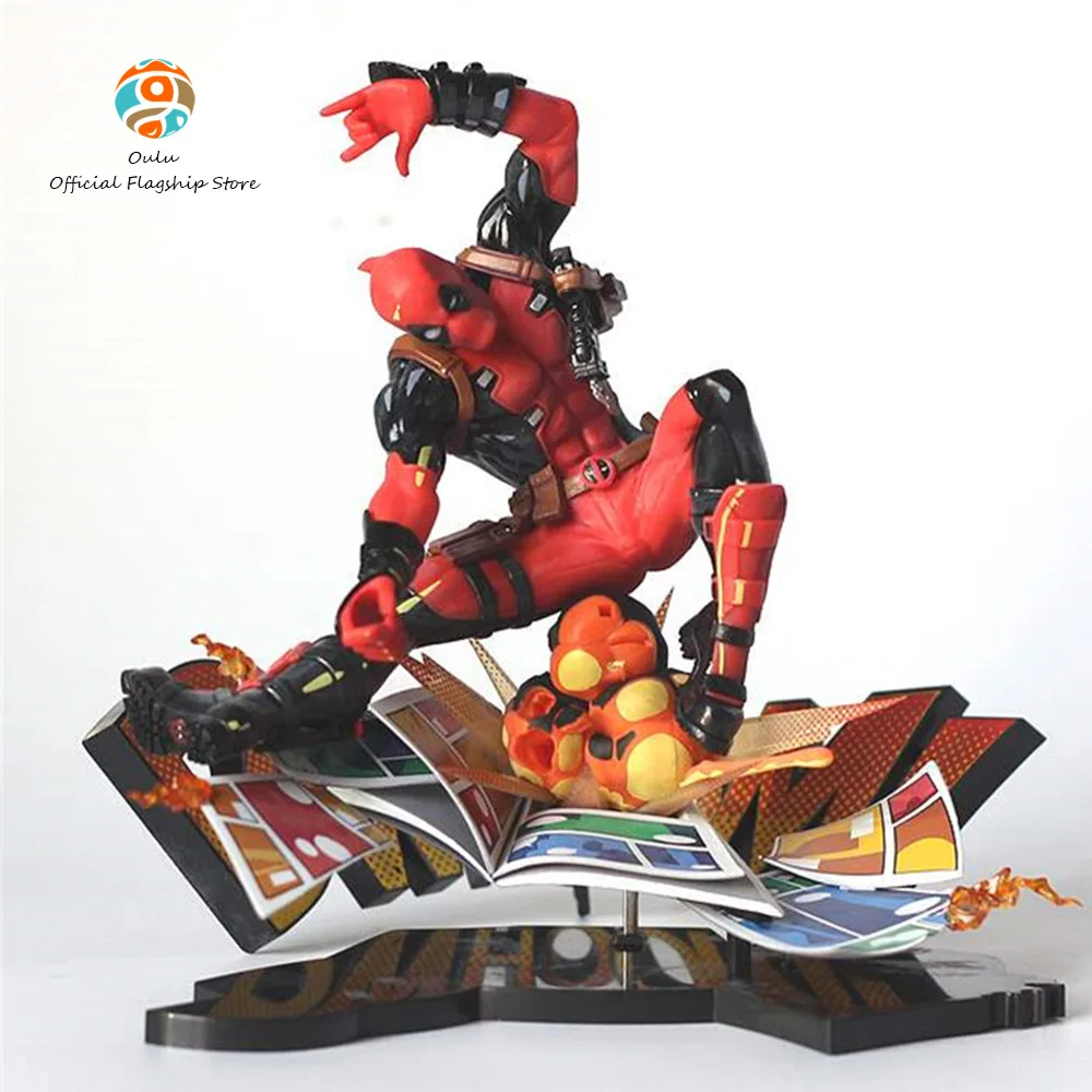

Ml Spider Man Figure Deadpool Spiderman Anime Figurine 4 Interchangeable Heads Pvc Model Doll Collection Ornaments Gifts Toys