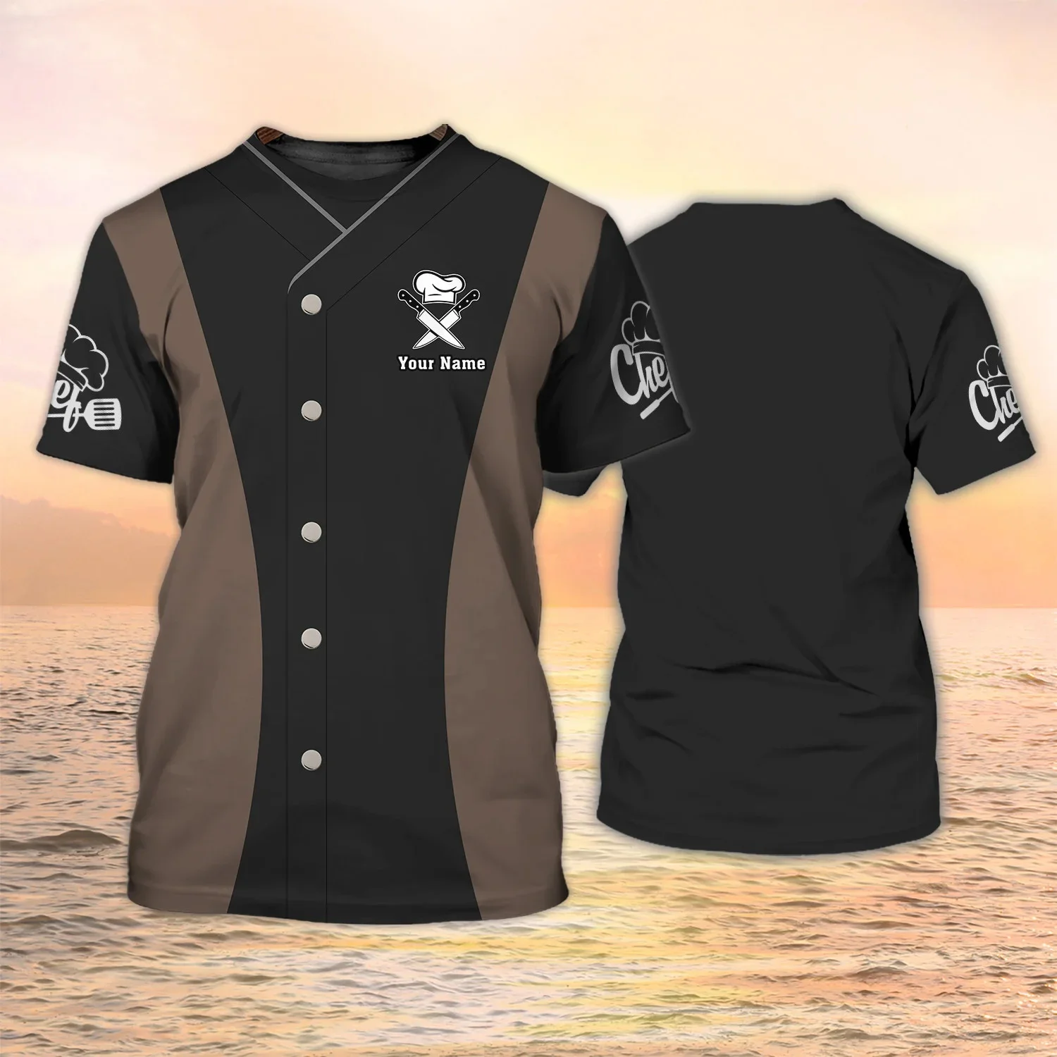 PLstar Cosmos Neueste Sommer Herren T-shirt Personalisierte Name Chef 3D Gedruckt t-shirt Unisex Casual T-shirt Chef Uniformen DW118 – Detail 28