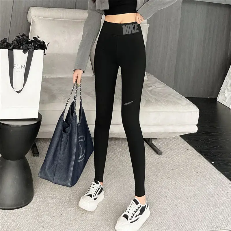 Shark Leggings Women's Outer Wear Velvet High Waist Hip Lift Pressure Tight Elastic Seamless Thin Yoga Barbie Pants
