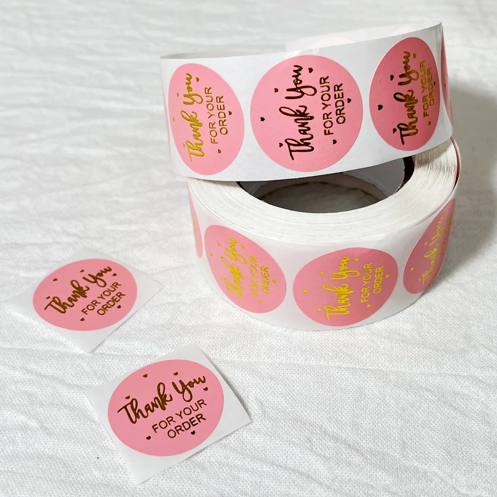 Description Picture 6 of item50/500pcs Round Thank-You Gilding Powder Sealed Sticker Gift Store Holiday Party Decoration Label Scrapbook Stationery Sticker